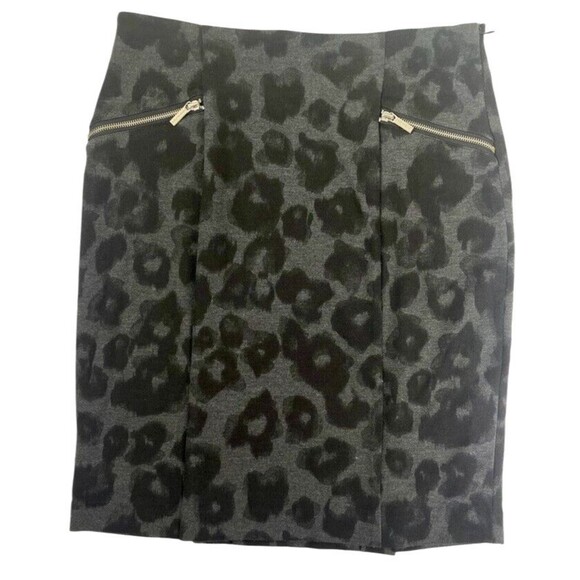 Michael Kors Dresses & Skirts - Michael Kors Black Leopard Animal Print Mob Wife Pencil Skirt Stretch Chic 10
